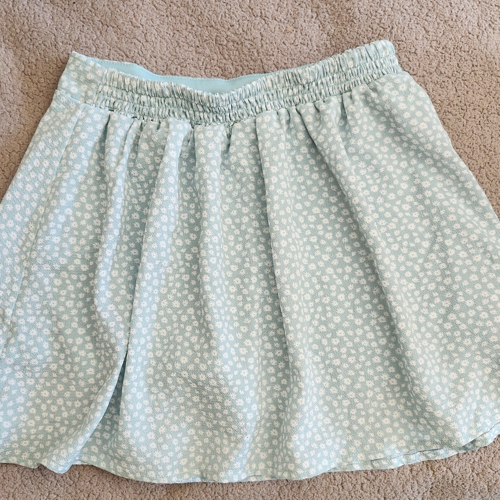 Floral Light Blue Skirt